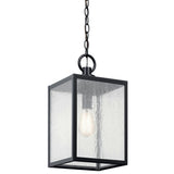 Lahden Outdoor Hanging Light Black Textured By Kichler Front View