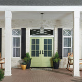 Lahden Outdoor Hanging Light Weathered Zinc By Kichler Lifestyle View