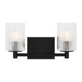 Lando Vanity Light Medium Midnight Black By Generation Lighting Front View