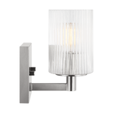 Lando Vanity Light Small Brushed Steel By Generation Lighting Side View
