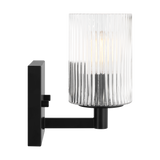 Lando Vanity Light Small Midnight Black By Generation Lighting Side View
