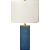 Lauren Table Lamp — White Linen, Deep Ocean Crackle | Deep Ocean Crackle
