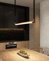 Laurence Linear Suspension Vintage Brass By Kuzco Lifestyle View