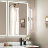 Laurene Clear Glass Vanity Light Medium Brushed Nickel By Kichler - Lifestyle View
