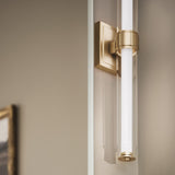 Laurene Clear Glass Vanity Light Medium Champagne Bronze By Kichler - Lifestyle View3