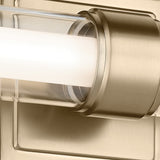 Laurene Clear Glass Vanity Light Small Champagne Bronze By Kichler - Detailed View