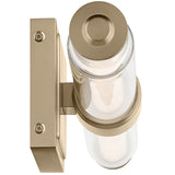 Laurene Clear Glass Vanity Light Small Champagne Bronze By Kichler - Side View