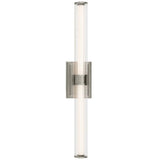 Laurene Clue Fluted Glass Vanity Light Large Brushed Nickel By Kichler - Front View