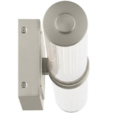 Laurene Clue Fluted Glass Vanity Light Large Brushed Nickel By Kichler - Side View