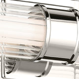 Laurene Clue Fluted Glass Vanity Light Large Polished Nickel By Kichler - Detailed View