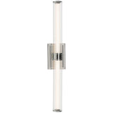 Laurene Clue Fluted Glass Vanity Light Large Polished Nickel By Kichler - Front View