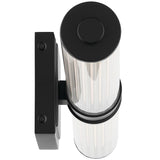 Laurene Clue Fluted Glass Vanity Light Medium Black By Kichler - Side View