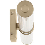 Laurene Clue Fluted Glass Vanity Light Medium Champagne Bronze By Kichler - Side View