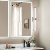 Laurene Clue Fluted Glass Vanity Light Medium Polished Nickel By Kichler - Lifestyle View