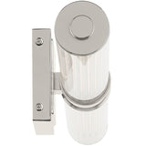 Laurene Clue Fluted Glass Vanity Light Medium Polished Nickel By Kichler - Side View