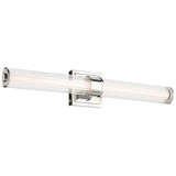 Laurene Clue Fluted Glass Vanity Light Medium Polished Nickel By Kichler