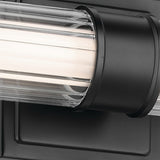 Laurene Clue Fluted Glass Vanity Light Small Black By Kichler - Lifestyle View1