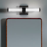 Laurene Clue Fluted Glass Vanity Light Small Black By Kichler - Lifestyle View