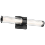 Laurene Clue Fluted Glass Vanity Light Small Black By Kichler