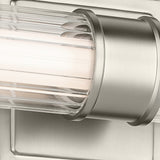 Laurene Clue Fluted Glass Vanity Light Small Brushed Nickel By Kichler - Lifestyle View1