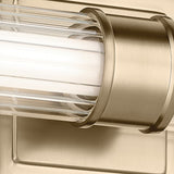 Laurene Clue Fluted Glass Vanity Light Small Champagne Bronze By Kichler - Lifestyle View1