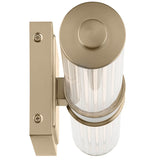Laurene Clue Fluted Glass Vanity Light Small Champagne Bronze By Kichler - Side View