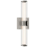 Laurene Clue Fluted Glass Vanity Light Small Polished Nickel By Kichler - Front View