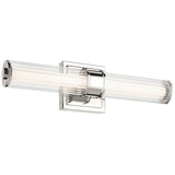 Laurene Clue Fluted Glass Vanity Light Small Polished Nickel By Kichler