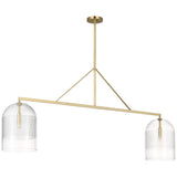 Leano Linear Suspension Light Hand Rubbed Antique Brass By Visual Comfort Modern - Side View