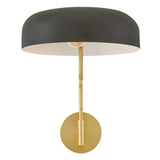 Ledger Swing Arm Single Light Sconce - Lacquered Brass / Black