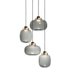Legier 4 Light Chandelier, Finish: Brushed Brass, Color: Smoke