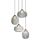 Legier 4 Light Chandelier, Finish: Copper, Color: Smoke