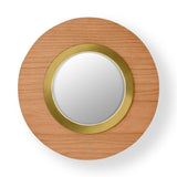 Lens Circular Wall Sconce By LZF, Finish: Gold Metal, Color: Natural Cherry