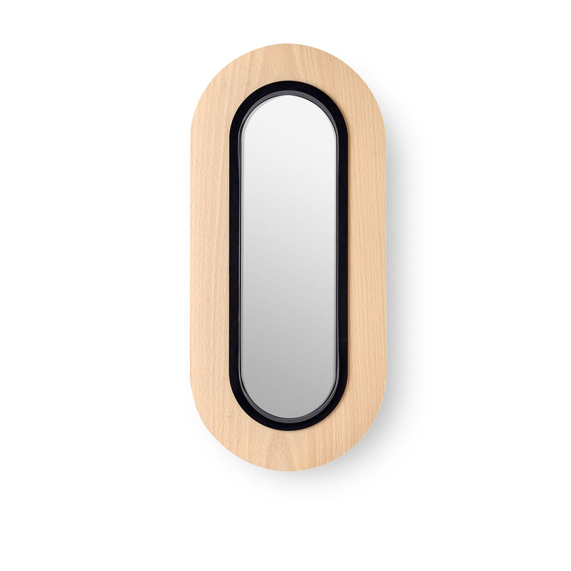 Lens Oval Wall Sconce By LZF, Finish: Black Metal, Color: Natural Beech
