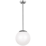 Leo Pendant Light Satin Aluminium White Shade Large By Visual Comfort Studio