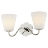 Leonella Bath and Vanity Light 2 Lights Polished Nickel By Mitzi