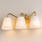 Leonella Bath and Vanity Light 3 Lights Aged Brass By Mitzi - Side View2
