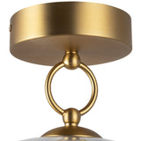Leota Semi Flush Mount Brushed Gold Clear Glass By Alora - Detailed View1