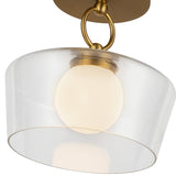 Leota Semi Flush Mount Brushed Gold Clear Glass By Alora - Detailed View