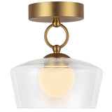 Leota Semi Flush Mount Brushed Gold Clear Glass By Alora