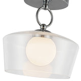 Leota Semi Flush Mount Chrome Clear Glass By Alora - Detailed View