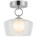 Leota Semi Flush Mount Chrome Clear Glass By Alora - With Light