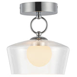 Leota Semi Flush Mount Chrome Clear Glass By Alora