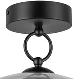 Leota Semi Flush Mount Matte Black Clear Glass By Alora - Detailed View1