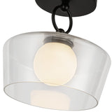 Leota Semi Flush Mount Matte Black Clear Glass By Alora - Detailed View