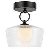 Leota Semi Flush Mount Matte Black Clear Glass By Alora - With Light