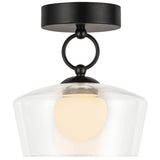 Leota Semi Flush Mount Matte Black Clear Glass By Alora