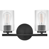 Leta Vanity Light 2 Lights Black By Lark Living - Front View