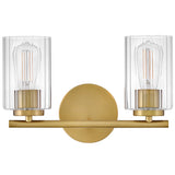 Leta Vanity Light 2 Lights Lacquered Brass By Lark Living - Front View