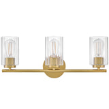 Leta Vanity Light 3 Lights Lacquered Brass By Lark Living - Front View